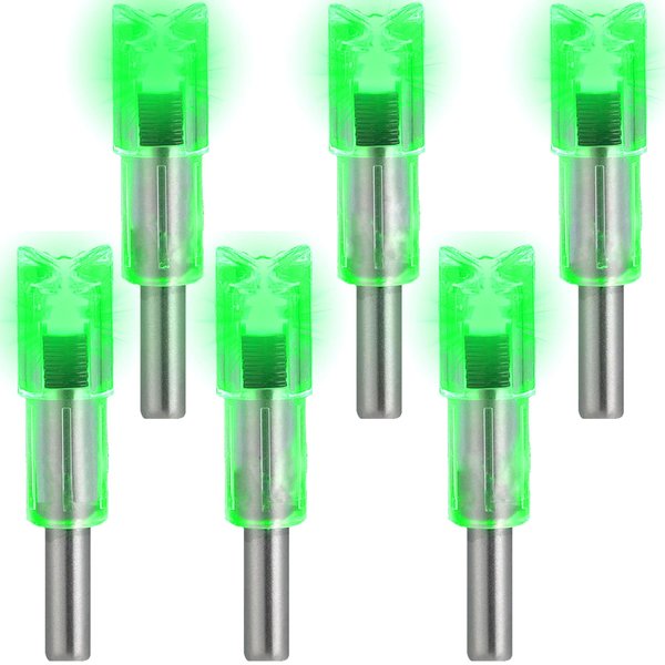 KEAUP 6 PCS Crossbow Lighted Nock with ON/Off Switch for .300/7.62mm Inside Diameter Led Nocks Arrow nocks for Archery Hunting