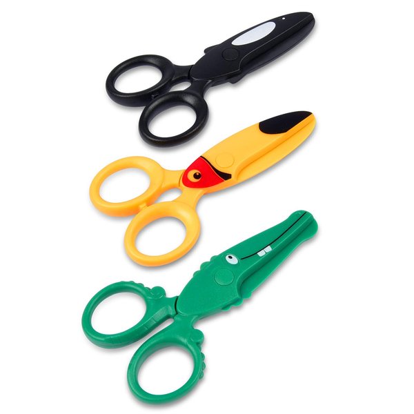 Kids Scissors, Sopito 3PCS 4.7‘’ Children Safety Toddler Scissors for Kid Ages 2-5 6 7 8, Blunt Tip Preschool Training Art Craft Supplies