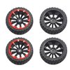 4Pack ShareGoo OD 2.55" 12mm Hex Wheel Rims & Rubber Tires Set Compatible with HSP Redcat HPI Tamiya 1/10 RC On-Road Touring Drift Car