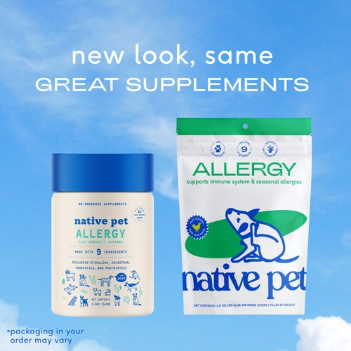 Native Pet Allergy Chews - Natural Allergy Relief Treatment - Anti Itch for Dogs - Probiotics for Itchy Skin - 60 Chews