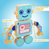 Robot Building Block Set, Wooden Snap-Connection Robot Builders, 28pcs Robot Take Apart Toys, Fine Motor Skill Educational Learning Toy Gift for 3 4 5 Years Old Kids
