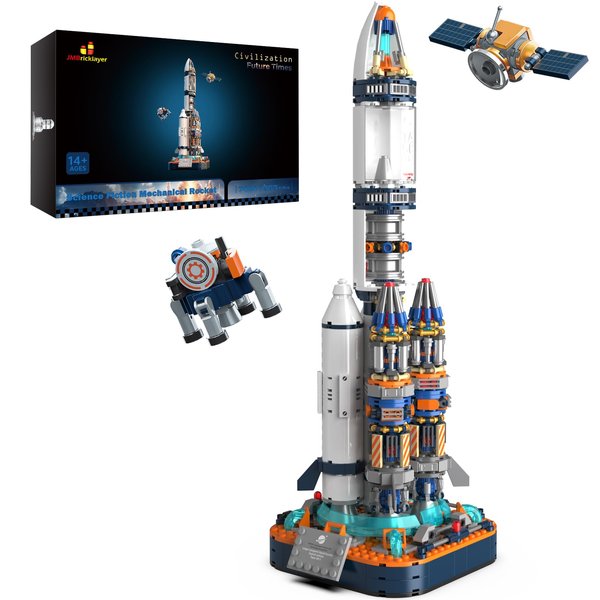 JMBricklayer Space Rocket Building Sets for Boys 8-14 Adults 70110, Spaceship Exploration Space Toys, Space Shuttle Rocket Ship Collectible Display Model Set, Gifts for Adults Boys Girls Age 8+
