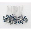 Faship Gorgeous Navy Blue Crystal Floral Hair Comb
