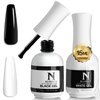 noirwhite Black White Gel Nail Polish, 2Pcs 15ml Gel Polish Set, Soak Off UV LED Nail Gel Polish Long Lasting Nail Art Starter Manicure Salon DIY at Home Design Decorations Nail Art Design