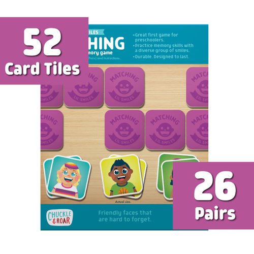 Chuckle & Roar - Matching Game Lil Smiles - Board Game for Kids 3 and up - Concentration Game for Toddlers - Preschool Game