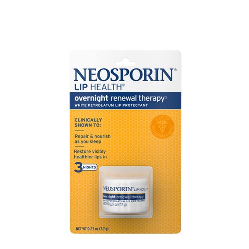 Neosporin Lip Health Overnight Healthy Lips Renewal Therapy Petrolatum Lip Protectant, 0.27 Ounce (Pack of 1)
