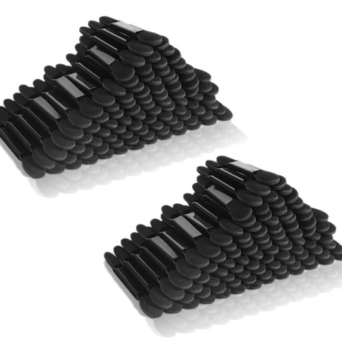 Deksias Disposable Dual Sided Eye Shadow Sponge Applicator Oval Tipped Eyeshadow Brushes Makeup Applicators (100PCS, black)