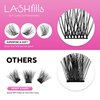 Lashfills DIY Lash Extension Kit Lash Cluster Kit with Lash Bond Lash Sealant Lash Remover and Lash Application Tool 3 Set of Lashes 30 Lash Clusters (Extra Volume-Envy)