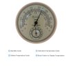 Brannan Thermometer Hygrometer Gilt Dial - Analog Hygrometer and Thermometer Dial for Home, Office, Garden, Greenhouse or Conservatory Thermo Hygrometer Humidity Meter