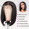 IMAYLI Bob Wig Human Hair 13x4 Frontal Lace Wig Human Hair 180 Density Glueless Pre Plucked with Baby Hair Straight Bob Wigs for Black Women 180% Density Pre Plucked Natural Color 12 inch