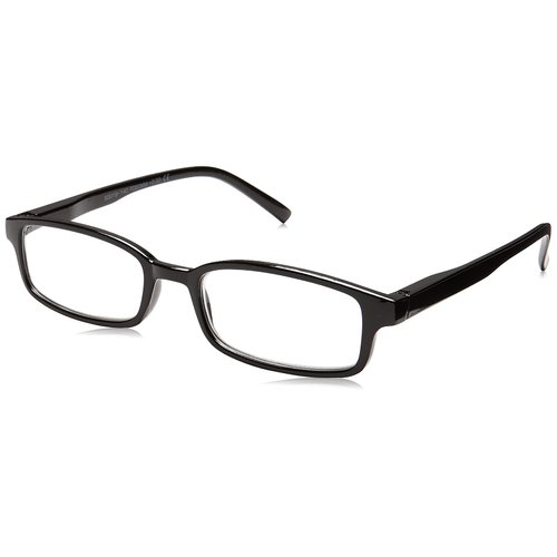 Foster Grant Men's Boston Square Reading Glasses, Black/Transparent, 59 mm + 2.75