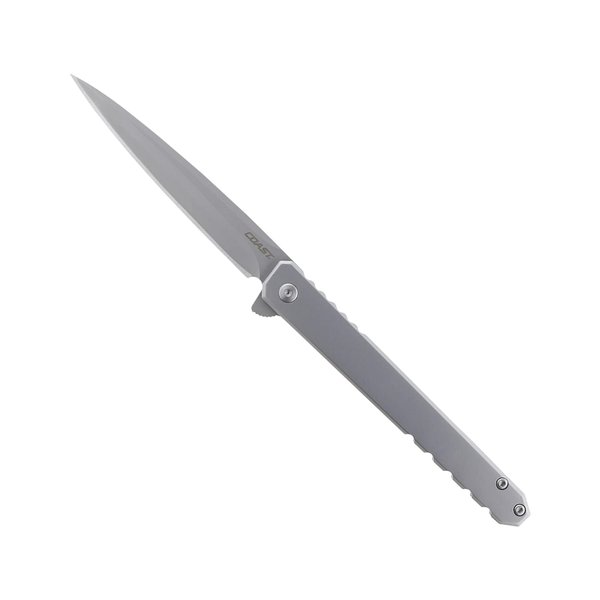 COAST Founder's Collection LX530 ORIGIN, Gentleman's EDC Folding Pocketknife, Flip Tab, Frame Lock, Pocket Clip, Stainless-Steel, Silver