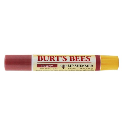 Burt's Bees Peony Lip Shimmer, Natural Origin Lip Care, 1 Tube, 0.09 oz.