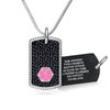 Divoti Custom Engraved Black Stainless Steel Medical Alert Necklace, Medical ID Necklace Women, Medical Dog Tag and Chain w/Free Engraving -28 Snake Chain -Pink