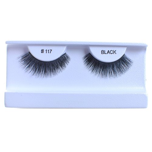 10 Pairs 100% Human Hair False Eyelashes Natural Black #117