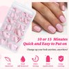 Lifextol 240pc Square Press on Nails Short Fake Nails Press ons with Glue&Adhesive Tabs, Baby Pink Acrylic Nails Press on Nails Square Nail Tips Petite Glue on Nails False Nails Artificial Fingernails