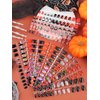 288PCS Halloween Fake Nails EBANKU Halloween Short Square False Nails with Nail Adhesive Tabs Press on Nails Full Cover Glossy Skull Bat Artificial Fingernails for Women Girls Nail Art Decoration