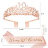 Semato 10th Birthday Decorations for Girls - 10th Birthday Crown and Birthday Glitter Sash Kit for Girls 10th Birthday Gifts for Girls Birthday Party Supplies and Favors