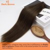 Full Shine Weft Hair Extensions Human Hair Color Dark Brown Human Hair Extensions Sew In Hair Extensions 105G Remy Straight Hair Weft Extensions Straight Human Hair Extensions Silky Hair 16 Inch