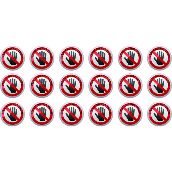 StickerTalk Do Not Touch Vinyl Stickers, 1 Sheet of 18 Stickers, 1 inch by 1 inch Each
