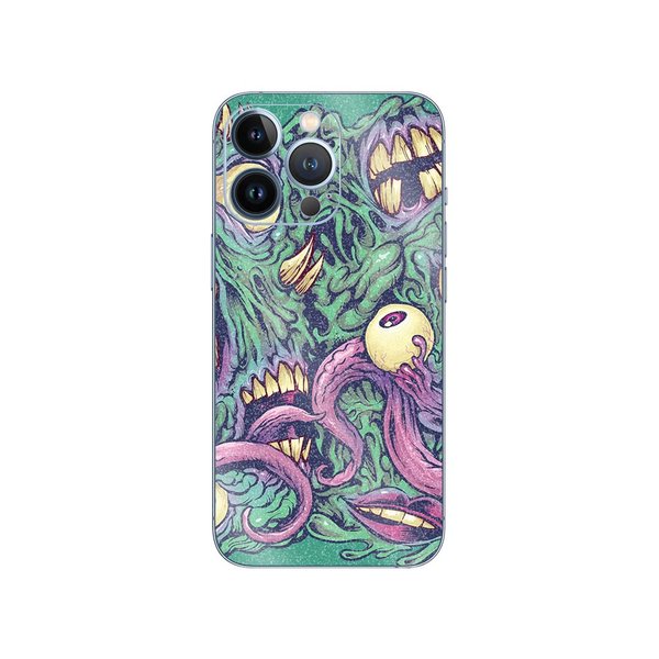 MightySkins Glossy Glitter Skin Compatible with Apple iPhone 13 Pro - Eyes and Teeth | Protective, Durable High-Gloss Glitter Finish | Easy to Apply, Remove, and Change Styles | Made in The USA