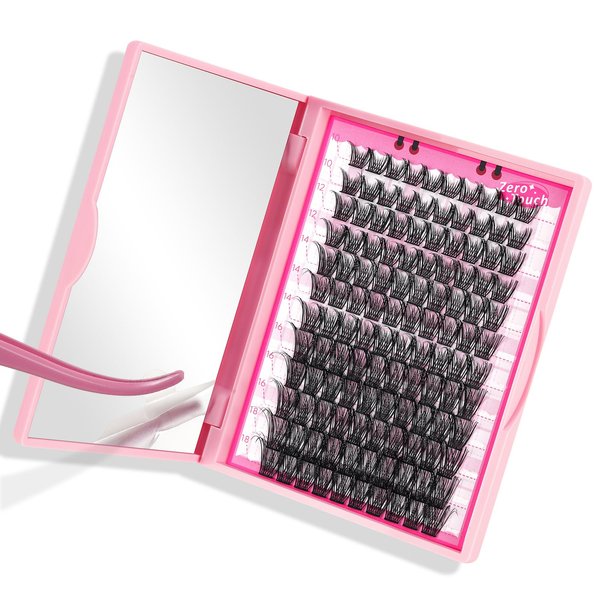 Lash Clusters, 120 Pcs Individual Cluster Lashes DIY Lash Extension Zero Bushy-C-10-18mix Eyelash Clusters Volume Wispy Lashes Super Thin Band Reusable Soft & Comfortable(Bushy-C-10-18 mix)