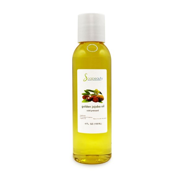 Soapeauty Golden Jojoba Oil | 100% Pure & Natural | Unrefined, Cold Pressed, Hexane Free | Moisturizing Oil for Skin, Face, Hair & Nails - 4 Fl Oz