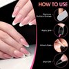 Ranrose Long Almond Nail Tips: 240pcs Gel x Nail Tips Full Cover Almond False Nail 12 Sizes Half Matte Pre-shape Acrylic Almond Shaped Press On Nail Tips DIY Nail Salon