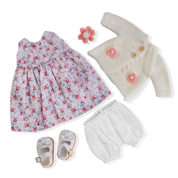 BlissfulPixie Handmade Waldorf Doll Clothes 12 inch Clothing Set with Pretty Box Girl Christmas Birthday Present-Amber's Clothes Accessories