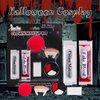 Halloween SFX Makeup, Face Painting Kit, Halloween Makeup, Black White Red Face Paint + Fake Blood + Halloween teeth + Foam Clown Nose, Halloween Special Effects SFX Clown Skeleton Cosplay