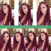 BeautyGrace 26Inch Burgundy Deep Wave Lace Front Wigs Human Hair 180% Density 99j Burgundy Frontal Wigs Human Hair 13x4 Red Human Hair Lace Front Wig for Fashion Black Women (26 Inch)