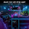 SAMGCHI USB Car LED Lights, Interior Car Lights Strip with APP and RF Remote Control, 2 in 1 Car Ambient Lighting with 157 inches Fiber Optic Music Sync Simple Installation EL Wire Lights for Car