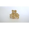 Small mini gold metal flowers leaf hair claw clip