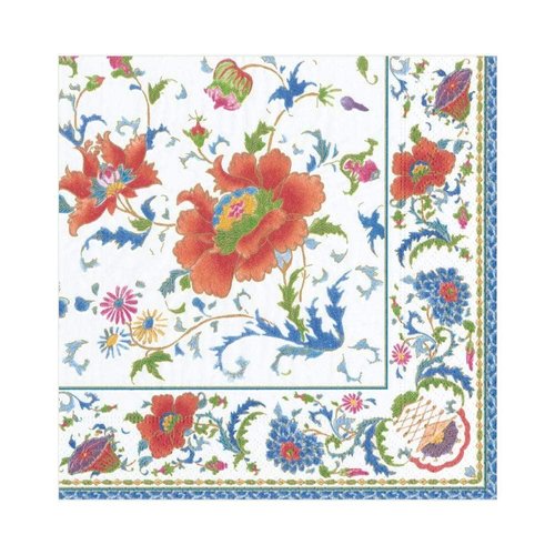Caspari Chinese Ceramic Paper Luncheon Napkins in White, 20 Per Package