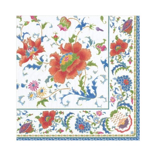 Caspari Chinese Ceramic Paper Luncheon Napkins in White, 20 Per Package