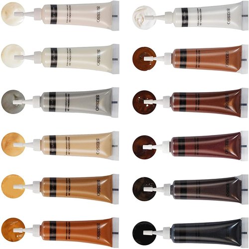 SEISSO Wood Repair Kit Wood Touch up Paint Restore Any Wood Furniture Wood Stain, 12 Colors Cover Surface Scratch for Wooden Floor Table, Filler Furniture Paint Oak, Cabinet, Door, Veneer, Walnut,