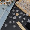 FINGERINSPIRE 40 PCS Clear Sew-On Snaps Buttons 4 Sizes Decorative Stainless Steel Snap Button with Hole Reusable Metal Snaps Fasteners Press Studs Buttons Plastic Embellishment for DIY Decoration