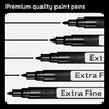ARTISTRO Black Paint Pens for Rock Painting, Stone, Ceramic, Glass, Wood, Tire, Fabric, Metal, Canvas. Set of 5 Water Based Black Markers for Acrylic Painting Extra Fine Point Tip
