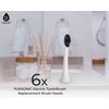Pursonic Replacement Toothbrush Heads Charcoal Infused Bristles Compatible with Sonicare Electric Toothbrush 6 Pack