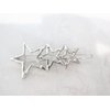 Generic Silver metal triple star hair clip clamp barrette snap clip