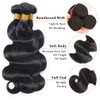 Body Wave Human Hair Bundles Body Wave Bundles Human Hair Brazilian Hair Bundles Double Weft Weave Bundles Human Hair Extensions for Women Natural Black 10A Human Hair 3 Bundles (18 20 22 Inch)