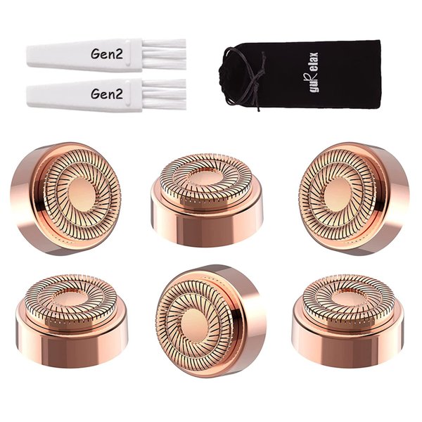 Replacement Heads for Flawless Hair Remover, Gen 2 Replacement Blades for Finishing Touch Facial Hair Removal for Women, Painless Razor Head for Face with Gurelax Flannel Bag