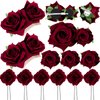 Waydress 12 Pieces Rose Flower Hair Clip Rose Bridal Hair Pins Rose Brooch Wedding Hair Accessories for Women Party Flamenco Dancer