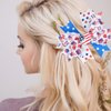 White Blue Red Hair Clips 4th of July Bows Clips Grosgrain Hair Barrettes Independence Day Headwear Girls Kids Boutique Hairpin Stars Hair Accessories Alligator Clips Supplies Party Decorations 4PCS
