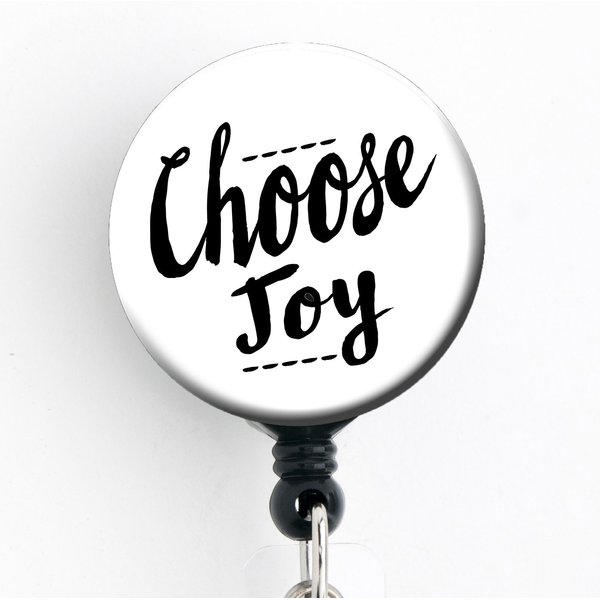 Choose Joy lnspirational - Retractable Badge Reel with Swivel Clip and Extra-Long 34 inch cord - Badge Holder