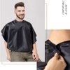 OKA Black Makeup Cape, Professional Makeup Short Hair Cape Waterproof Shampoo Adjustable Barber Cape, Lightweight Comb-out Barber Apron Hairdressing Shampoo Cape for Makeup Artist