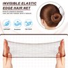 MAGDIY Hair Net Hair Accessories Set with 100 Pcs Invisible Hair Nets, 20 Pcs U-Shaped Pins and 5 Pcs Hair Ties, 20 Inch Elastic Edge Hairnets for Women, Girls Ballet Bun Making (Brown, 125 Pcs Set)