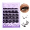 WENDY Lashes Clusters Multi-Type DIY Eyelash Extension - Lash Clusters D Curl 40D & Bottom Lashes, Black Cluster Eyelash Extensions Wispy Soft Individual Lashes Suitable for Beginners, 10-16 MM