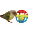 QBLEEV Bird Toys Plastic Parrot Toys Bell Balls Soft Rubber Parakeet Toys, Pet Foraging Foot Talon Toy for Chewing Training, Bird Cage Toys Treat Grinding Beak Ball for Cockatiel Budgie Conures Cat
