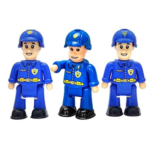 FUNERICA Toy Police Officer Set (3 Pcs) Detailed and Imaginative Little People Police Action Figures for Toddlers and Kids -Community Helpers Figurines Play Policeman Toys Play Figure Playsets